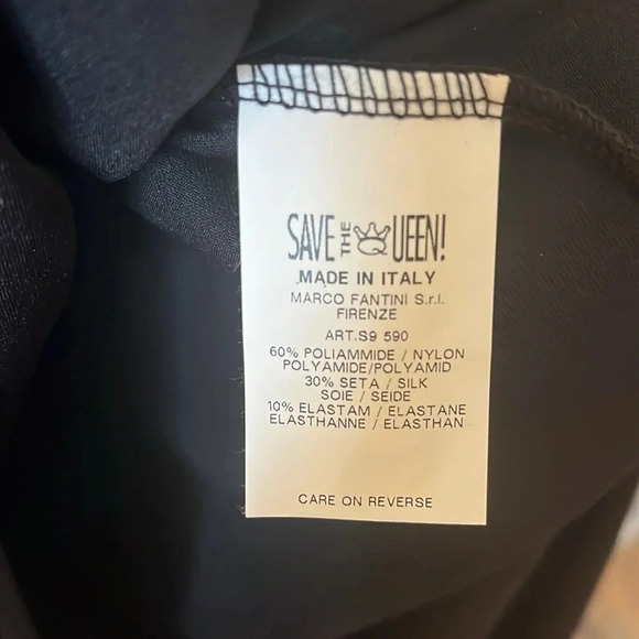 Save The Queen Women’s Dress. Size: L Black Sleeveless. Made in Italy. - Picture 10 of 11